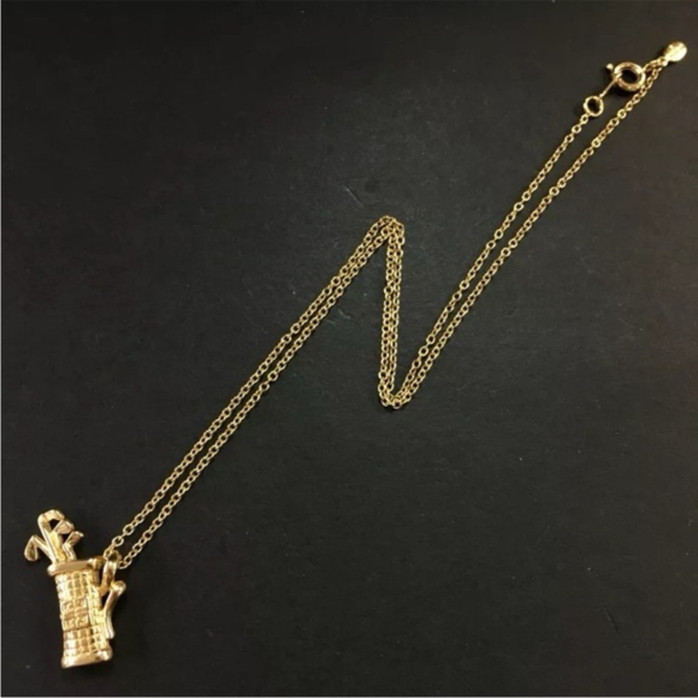 Chic Gold Golf Bag Pendant Necklace